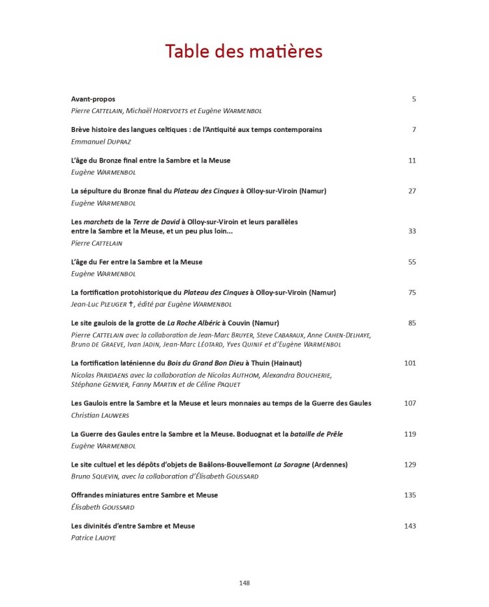 Les Celtes entre la Sambre et la Meuse (2019)