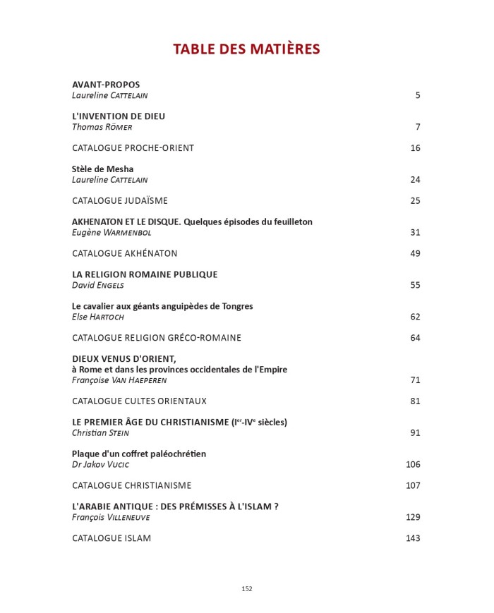 DES DIEUX AU DIEU - Aux origines des monothéisme (2019)