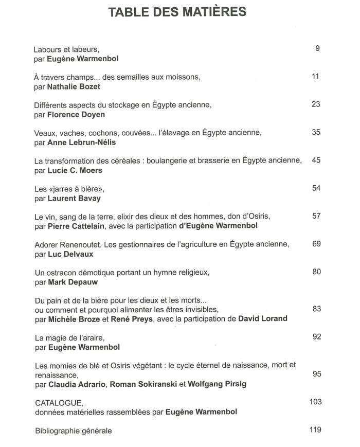PAIN ET BIERE EN ÉGYPTE ANCIENNE - de la table à l’offrande (2004)