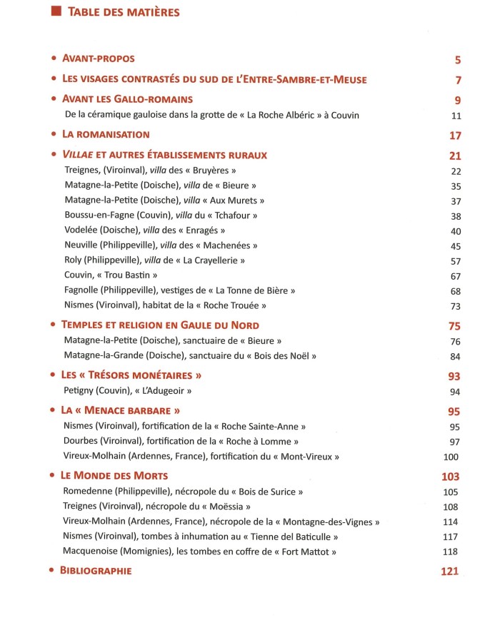 VESTIGES GALLO-ROMAINS DU SUD DE L'ENTRE- SAMBRE-ET-MEUSE (2014)