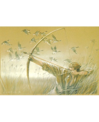 Carte postale - Chasse à l'arc