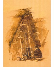 Carte postale - Pêche en pirogue